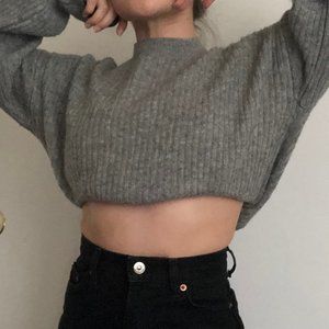 gray turtleneck sweater